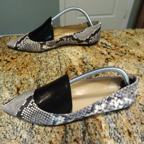Vintage Snake Print Leather Pointed Toe Flats Michael Kors Size 9.5M - Picture 1 of 13